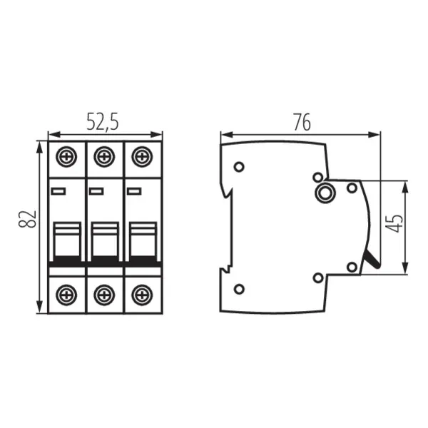 Overcurrent circuit breaker, 3P KMB6