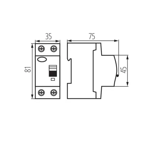 Residual-current circuit breaker, 2P KRD6-2