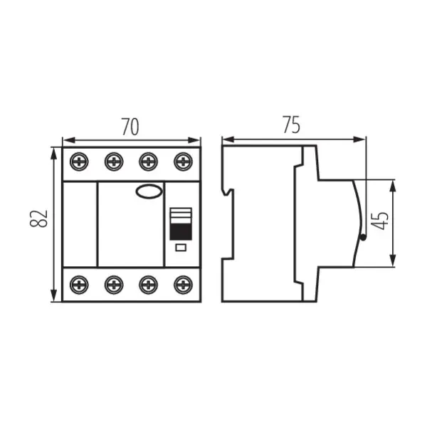 Residual-current circuit breaker, 4P KRD6-4