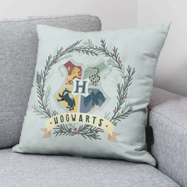 Spilvendrāna Harry Potter Hogwarts Christmas Gaiši pelēks 50 x 50 cm