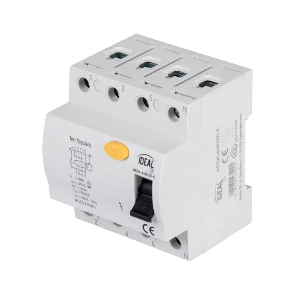 Residual-current circuit breaker, 4P KRD6-4