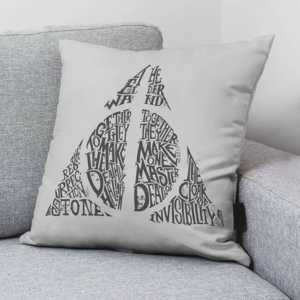 Чехол для подушки Harry Potter Dealthy Hallows Серый Разноцветный 50 x 50 cm