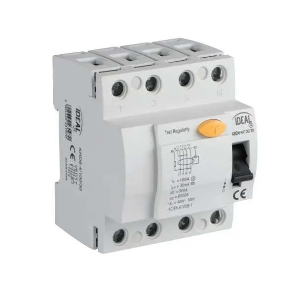 Residual-current circuit breaker, 4P KRD6-4