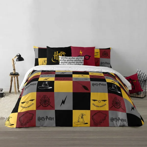 Комплект чехлов для одеяла Harry Potter Hogwarts Разноцветный 120 кровать 200 x 200 cm