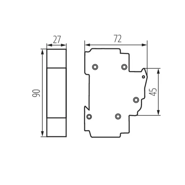 TH35 rail-mounted fuse switch, D02 KSF