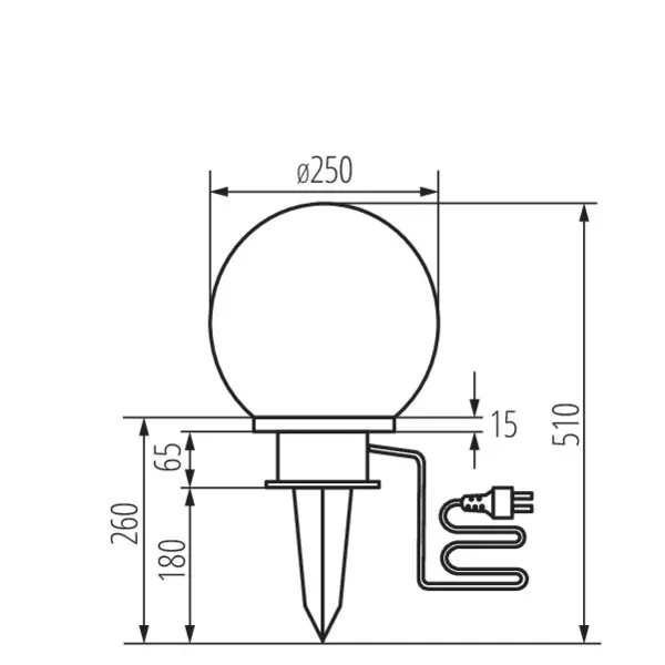 Garden light fitting with replaceable light source IDAVA