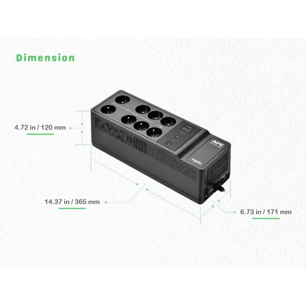 Uninterruptible Power Supply System Interactive UPS APC BE500G2-GR 300 W