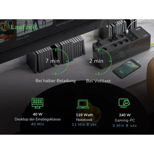 Uninterruptible Power Supply System Interactive UPS APC BE500G2-GR 300 W