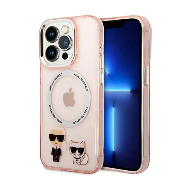Karl Lagerfeld Karl&Choupette Aluminium MagSafe - Case for iPhone 14 Pro Max (Pink)