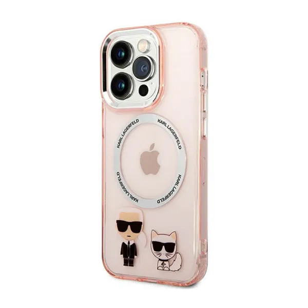 Karl Lagerfeld Karl&Choupette Aluminium MagSafe - Case for iPhone 14 Pro Max (Pink)
