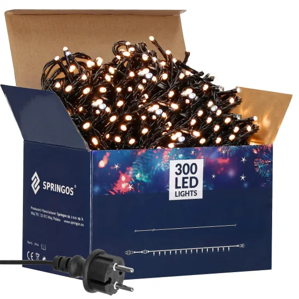 Ziemassvētku lampiņas Springos CL0328 300 Led 50m