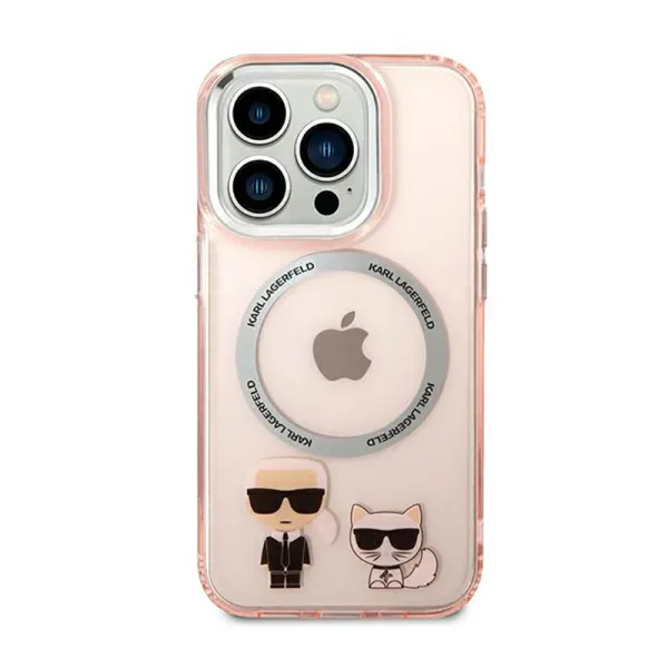 Karl Lagerfeld Karl&Choupette Aluminium MagSafe - Case for iPhone 14 Pro Max (Pink)