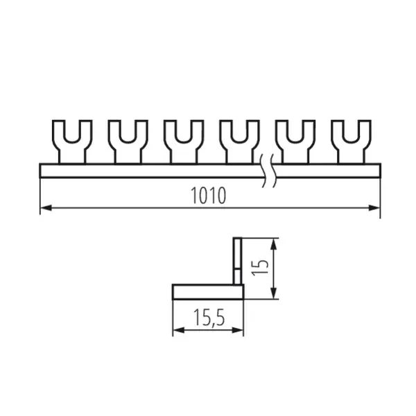 Fork comb rail, copper KBB