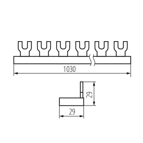 Fork comb rail, copper KBB