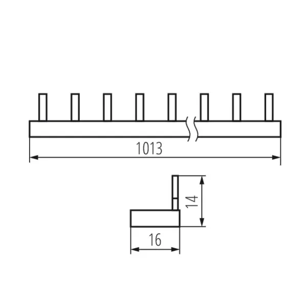 Pin comb rail, copper KBB