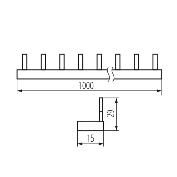 Pin comb rail, copper KBB