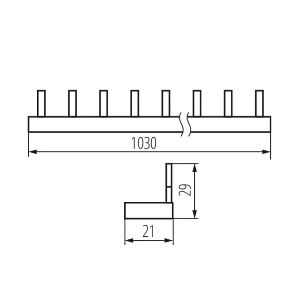 Pin comb rail, copper KBB