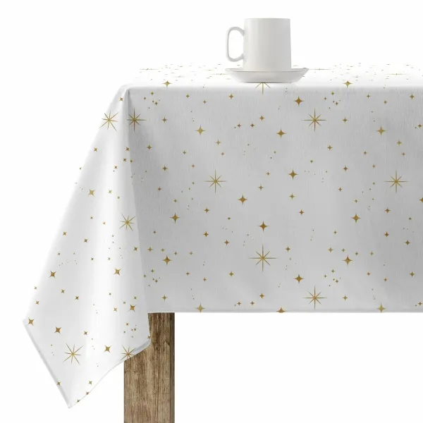 Stain-proof resined tablecloth Belum Christmas White Golden 250 x 150 cm