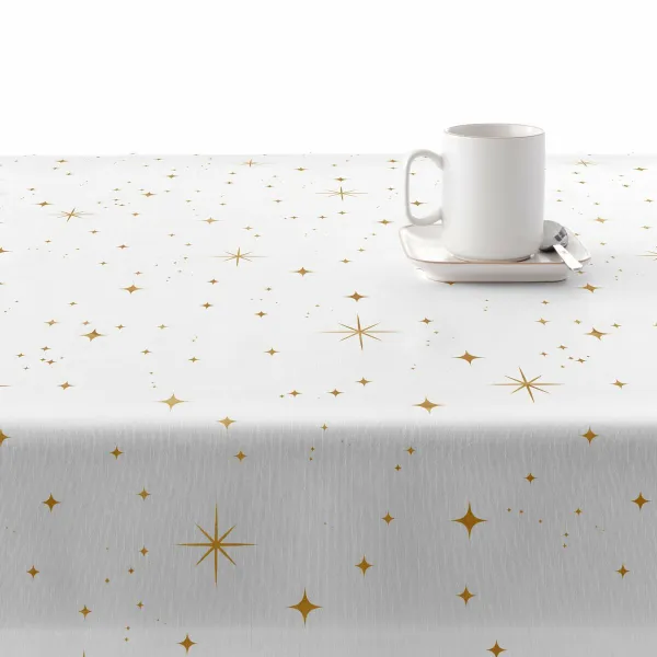 Stain-proof resined tablecloth Belum Christmas White Golden 250 x 150 cm