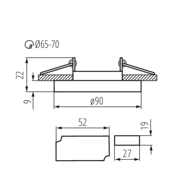 Ceiling-mounted spotlight fitting SOREN