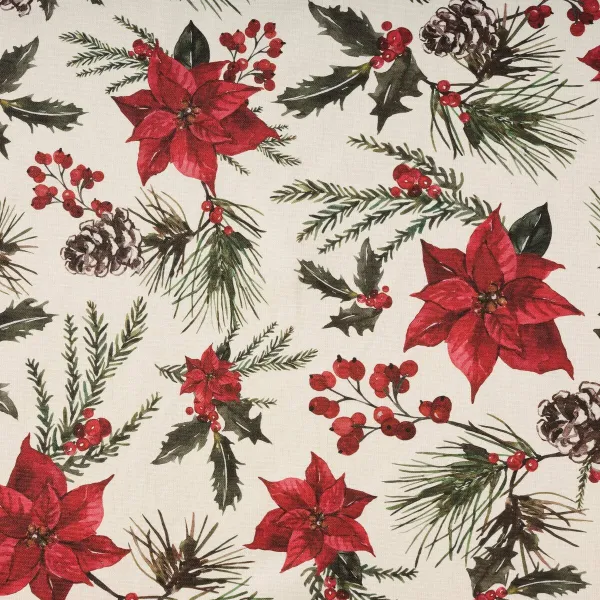 Traipiem izturīgs sveķu galdauts Mauré Christmas Flowers 100 x 140 cm