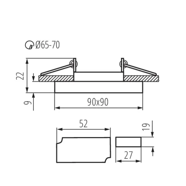 Ceiling-mounted spotlight fitting SOREN