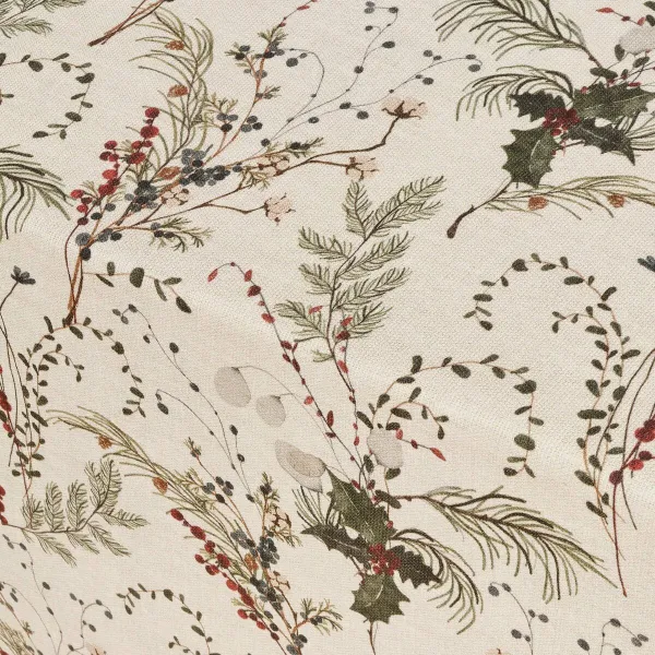 Stain-proof resined tablecloth Belum Christmas Mistletoe Red Green Natural 100 x 140 cm