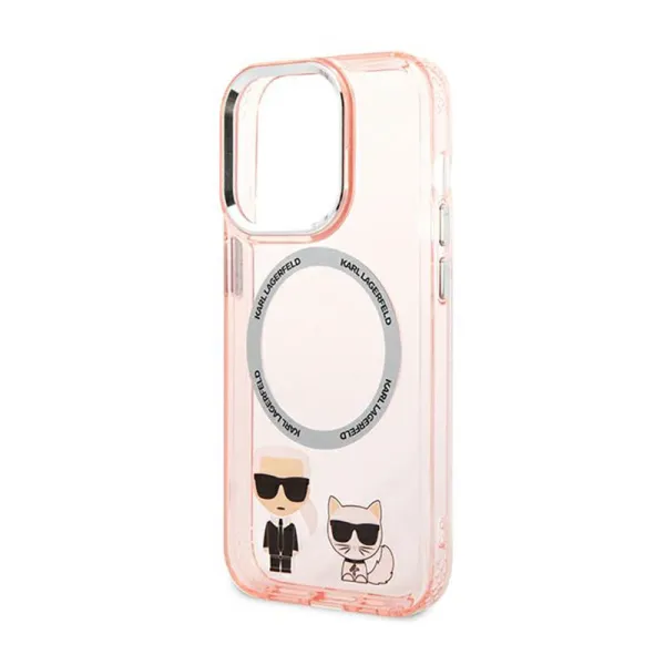Karl Lagerfeld Karl&Choupette Aluminium MagSafe - Case for iPhone 14 Pro Max (Pink)