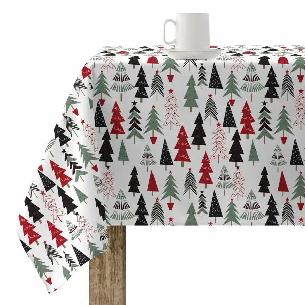 Dėmėms atspari derva dengta staltiesė Belum Laponia Balta Juoda Raudona Žalia 250 x 150 cm