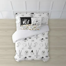 Пододеяльник Looney Tunes Looney B&W Белый black 140 x 200 cm