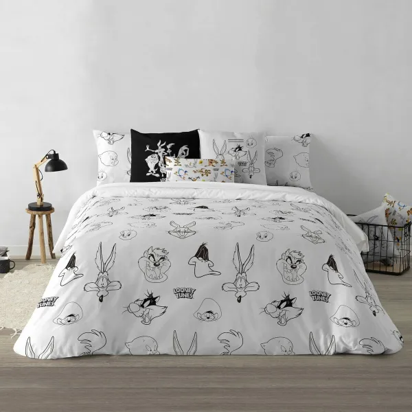 Ziemeļu pārvalks Looney Tunes Looney B&W Balts black 140 x 200 cm