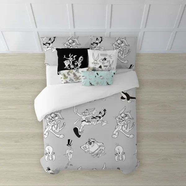 Nordic cover Looney Tunes Looney BN White black 180 x 220 cm
