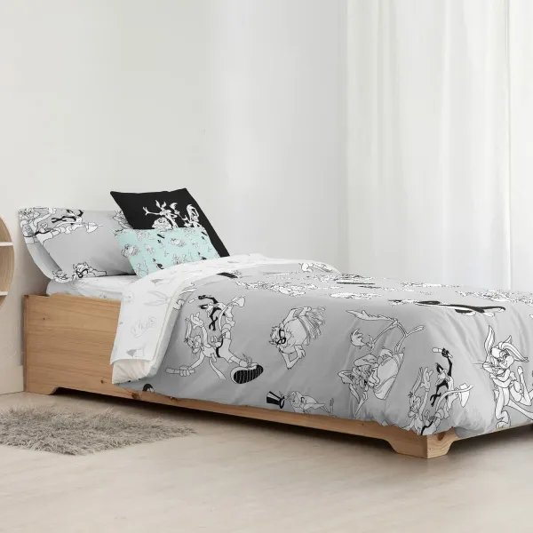 Nordic cover Looney Tunes Looney BN White black 180 x 220 cm