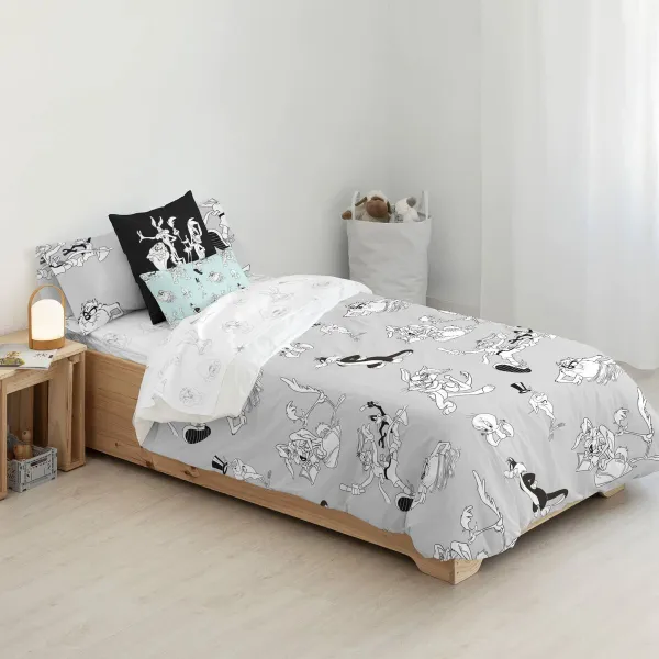 Пододеяльник Looney Tunes Looney BN Белый black 240 x 220 cm