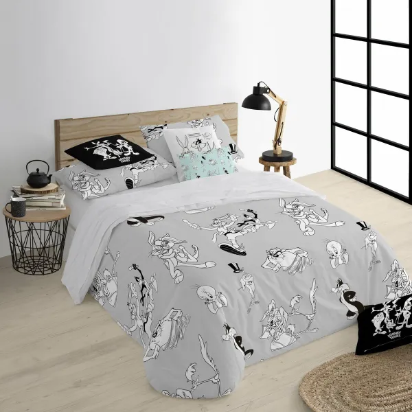 Nordic cover Looney Tunes Looney BN White black 140 x 200 cm