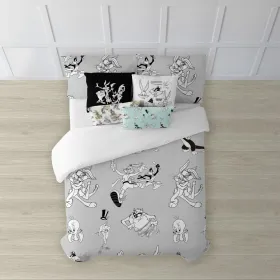 Nordic cover Looney Tunes Looney BN White black 155 x 220 cm