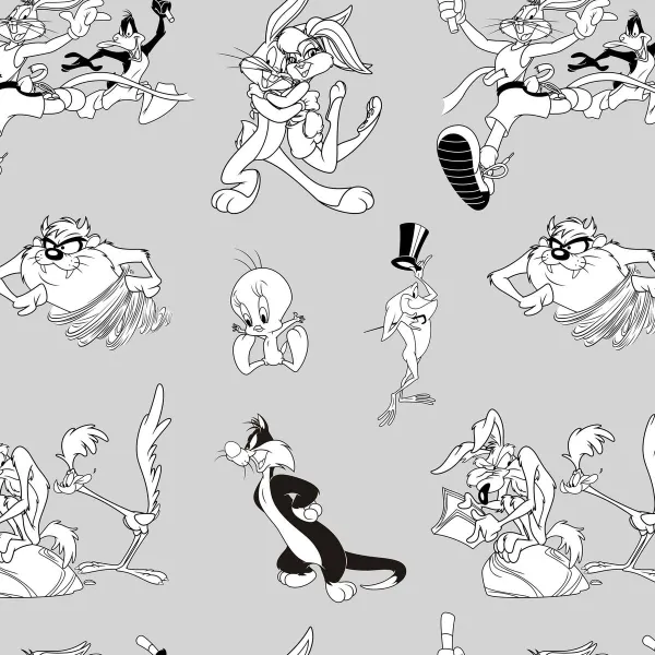 Šiaurės šalių viršelis Looney Tunes Looney BN Balta black 155 x 220 cm