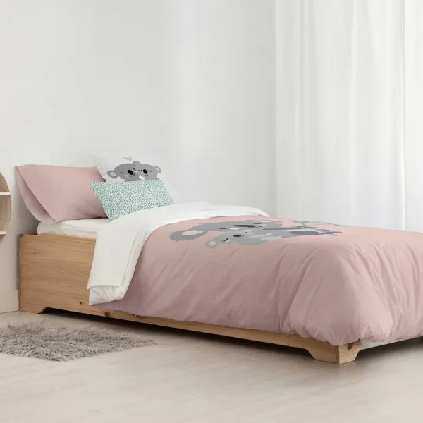 Ziemeļu pārvalks Kids&Cotton Kuno Rozā 155 x 220 cm