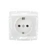 Socket Outlet Earthed - With Protection Cover - FireProof Plastic DOMO