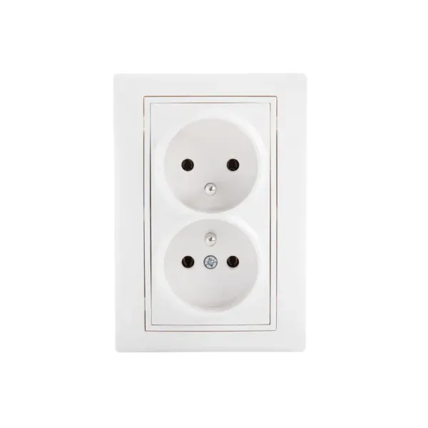 Type E double power socket, complete DOMO