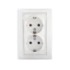 Double Socket Outlet 16A - 250V~ Schuko Type-Earthed DOMO