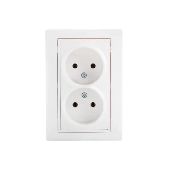 Double Socket Outlet 16A - 250V~e-Without Earth DOMO