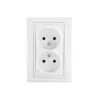 Double Socket Outlet 16A - 250V~e-Without Earth DOMO