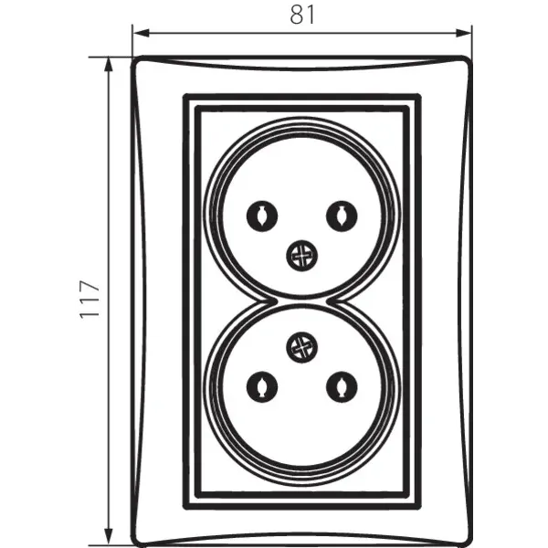 Double Socket Outlet 16A - 250V~e-Without Earth DOMO