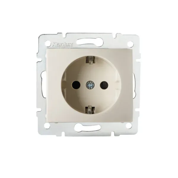 Schuko single power socket with contact protection DOMO