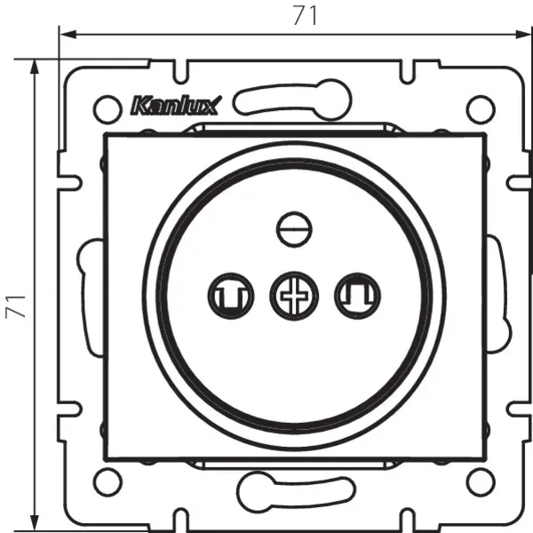 Type E single power socket with contact protection DOMO