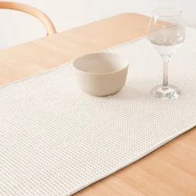 Table Runner Belum Waffle Cream Natural 45 x 140 cm