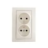 Type E double power socket, complete, with contact protection DOMO