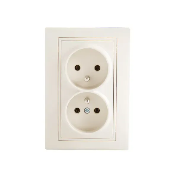 Type E double power socket, complete DOMO