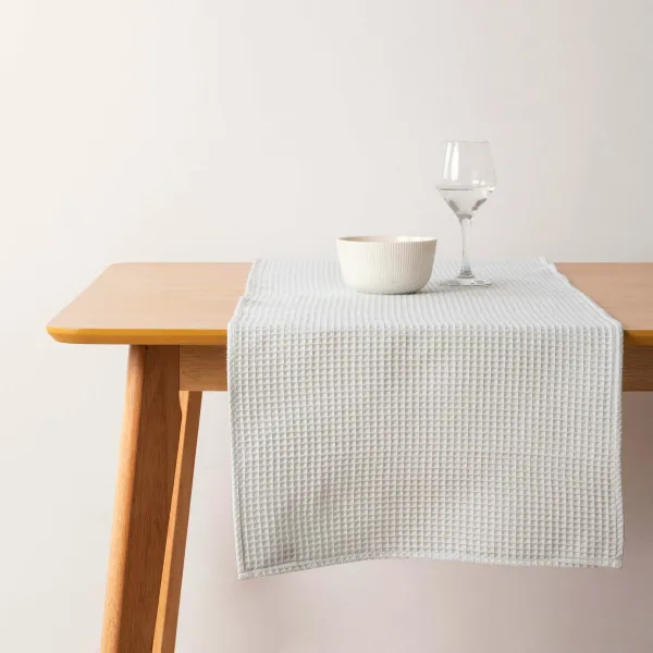 Pöytäjuoksija Belum Waffle Mintunvihreä Lämmin valkoinen 45 x 140 cm